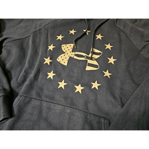 Under Armour Sweatshirt Men Medium Blue X Storm USA American Flag Loose Pullover - Picture 2 of 6